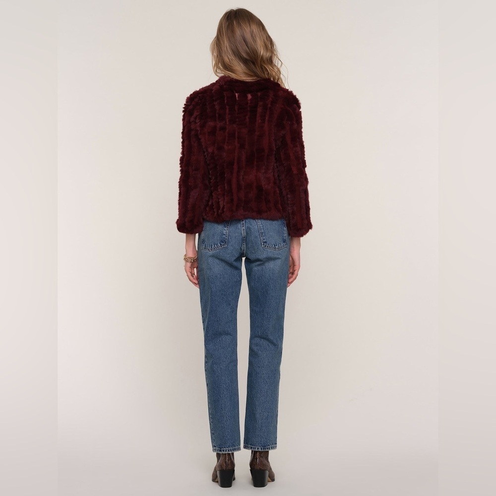 Heartloom Rosa Rabbit Fur Jacket Wine - Picture 3 of 12